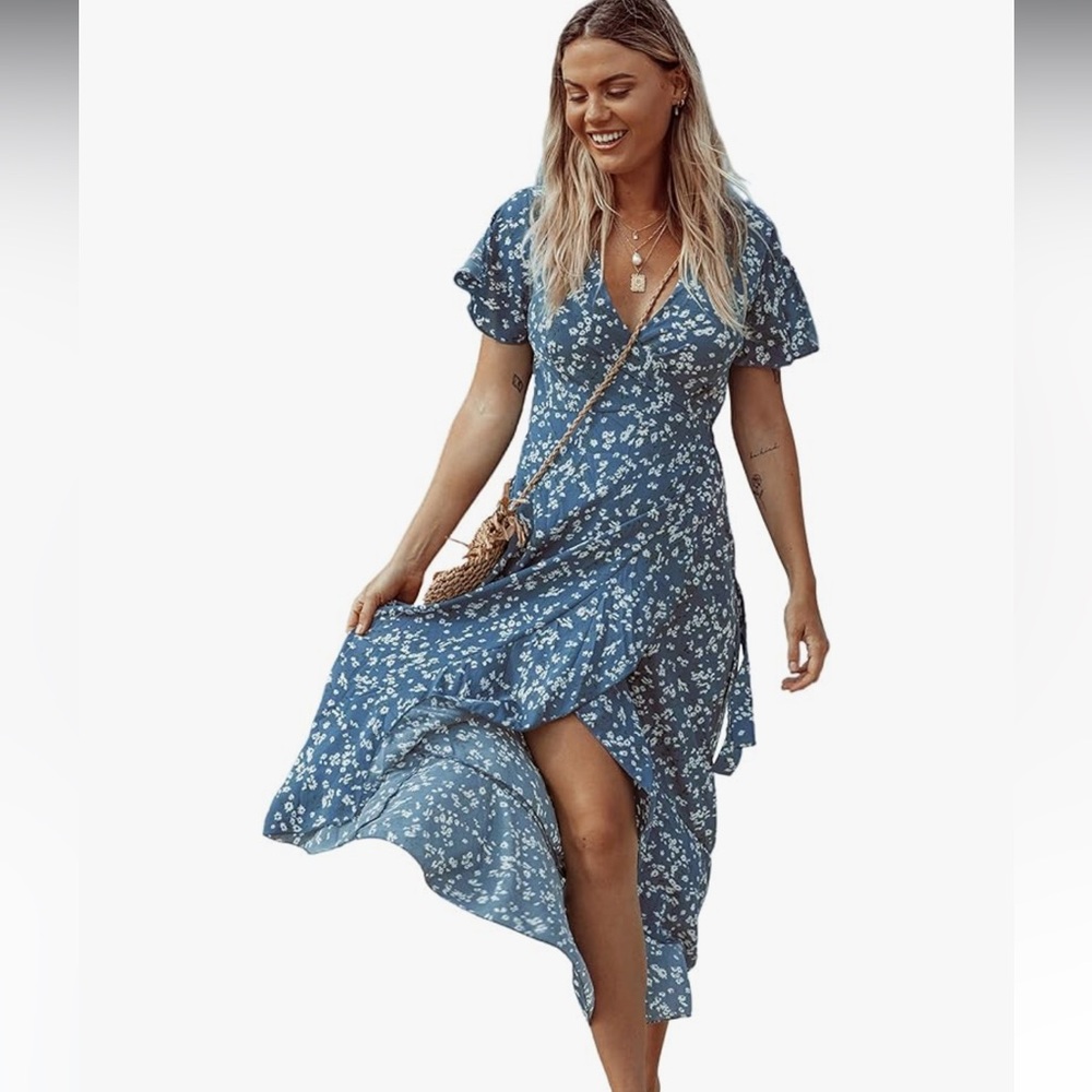 Daisy floral wrap dress